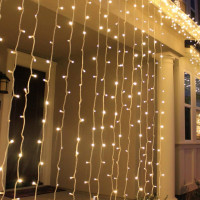  Вулична новорічна світлодіодна гірлянда "Завісу" з мерехтінням, 480LED, 3м*3м, IP-44, (теплий білий)