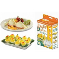  Набор форм для варки яиц без скорлупы Eggies RedSun (6 штук) с ложкой-сепаратором. Яйцеварка Eggies