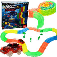  Детская гоночная трасса Magic Tracks на 168 деталей с машинкой. Светящийся гоночный трек-конструктор.