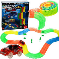  Дитяча гоночна траса Magic Tracks на 168 деталей з машинкою. Світиться гоночний трек-конструктор.