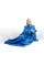 Плед ковдра з довгими рукавами теплий Snuggie Blanket, плед-халат Snuggie Blanket синій