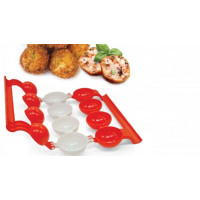 Форма для приготування котлет з начинкою та м'ясних кульок колір червоний Burger maker
