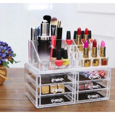 Органайзер для косметики акриловий прозорий/Бікс для зберігання косметики на 6 ящиків 
