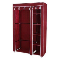 Складана тканинна шафа органайзер на 2 секції переносний колір червоний Storage Wardrobe