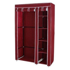  Складной тканевый шкаф органайзер на 2 секции переносной цвет красный Storage Wardrobe