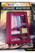 Складана тканинна шафа органайзер на 2 секції переносний колір червоний Storage Wardrobe