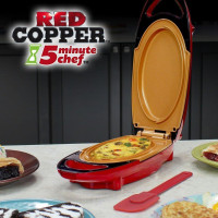 Електрична плита сковорідка іноваційна для других страв Red Copper 5 Minute Chef