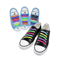 Шнурки силиконовые для обуви яркие модные разноцветные растягивающиеся Good-bye tir