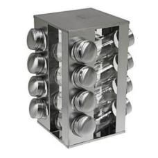  Набор для специй из нержавеющей стали для кухни 16 стеклянных баночек и подставка