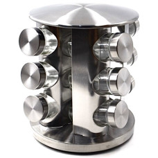  Набор для специй из нержавеющей стали для кухни 12 стеклянных ёмкостей и подставка