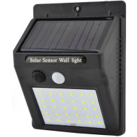  Світильник з датчиком руху і сонячною панеллю 20 smd діодів настінний Black
