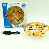 Ручний міні дрон UFO з Led підсвічуванням сенсорний золотистий