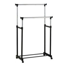 Двойная телескопическая вешалка стойка для одежды напольная Double Pole Telescope Clothes Rack