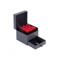  Подарункова шкатулка для прикрас з трояндами з мила Rose best Wishes з 9 червоних троянд