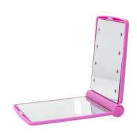 Зеркало складное Travel Mirror Pink с LED подсветкой для макияжа на 8 светодиодов