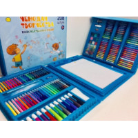  Набір для малювання UKC з мольбертом у кейсі-валізі 208 предметів Синій