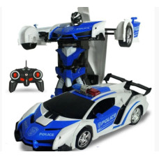 Машинка-Трансформер з пультом Lamborghini Police Car Robot Size 118 Синій