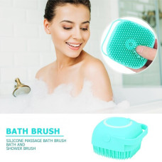 Силиконовая массажная щётка для тела с дозатором для мыла Silicone Massage Bath Brush уход за телом