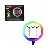 Кольцевая светодиодная селфи лампа RGB MJ14 14 см 15 цветовых схем и 10 ступеней яркости