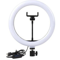 Кільцева світлодіодна селфи лампа SMN 12 діаметр 30см з управлінням на дроті і пульта