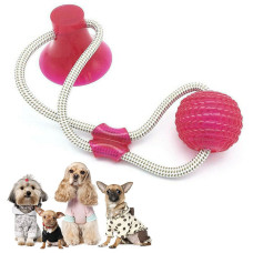 Багатофункціональна іграшка для собак канат на присосці з м'ячем