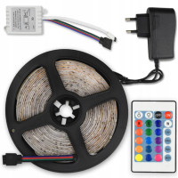  Комплект світлодіодної стрічки з можливістю вибору кольору 3528 RGB в силіконі 5 м з пультом і блоком