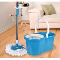 Турбо швабра с ведром Spin MOP 360 голубая с отжимом для уборки и мытья пола