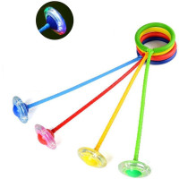 Скакалка на одну ногу с Led подсветкой и колесом, нейроскакалка светящаяся 66 см