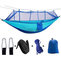 Туристичний гамак із москітною сіткою HAMMOCK NET BLUE/підвісний гамак із чохлом 