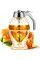 Контейнер диспенсер-емкость для меда и соусов с ручкой UKC Honey dispenser объём 230 мл стекло акрил