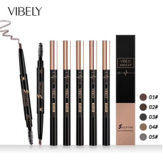  Карандаш для бровей водостойкий с кисточкой с эффектом тату Vibely