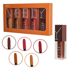 Набор матовых  стойких помад увлажняющая Vibely 5 color , помады для губ с аппликатором
