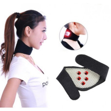 Турмаліновий шийний бандаж із магнітами, пов'язка комір на шию з липучкою