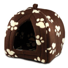  М'який будиночок Pet Hut для собак і кішок закритий коричневий лежанка місце для кошеняти