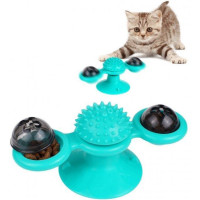  Іграшка для котів інтелектуальна спінер Rotate Windmill зі світлодіодною кулею та відсік для корму