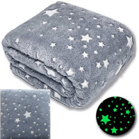  Дитячий плед теплий із мікрофібри світиться в темряві зі зірками 150х180 см