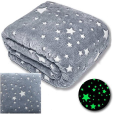  Дитячий плед теплий із мікрофібри світиться в темряві зі зірками 150х180 см