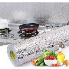 Фольга-стикер 60см×4 м для дома и кухни, стен и плиты от жировых брызг ,маслостойкая наклейка