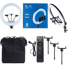 Кольцевая светодиодная селфи лампа RL18 45 см с 3 режимами света на пульту управления
