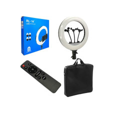 Кольцевая светодиодная селфи лампа RL-14 36 см 3 крепления с регулировкой света на пульту управления