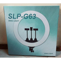 Кольцевая светодиодная селфи лампа SLP-G63 55 см с 3 держателями на пульту управления