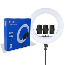 Кольцевая светодиодная селфи лампа RL-21 54см с тремя гибкими креплениями