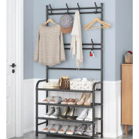  Сборная напольная вешалка с полками для обуви New simple floor clothes rack