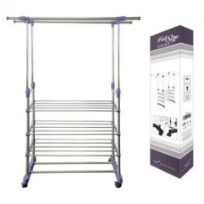 Вешалка-стойка с полками для обуви, двойная телескопическая 80х36х160 см Colgador doble