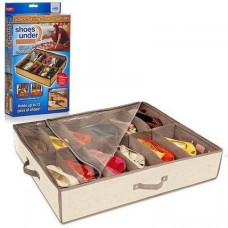 Органайзер обувной коробка для хранения обуви на 12 пар с прозрачной крышкой на замке Shoes Under