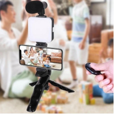 Штатив для фото и видеосъемки VMK AY49 с LED лампой Набор блоггера c микрофоном