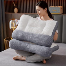 Ергономічна подушка ортопедична W27 повітропроникна для комфортного сну 40х60 см. Сіро-білий