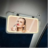 Дзеркало прямокутне з LED-підсвіткою на козирок автомобіля з акумулятором 