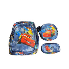 Детский рюкзак школьный для мальчиков тачки  3 в 1
