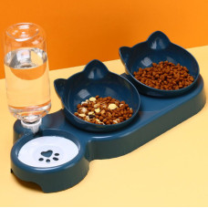 Потрійна миска для собак і кішок